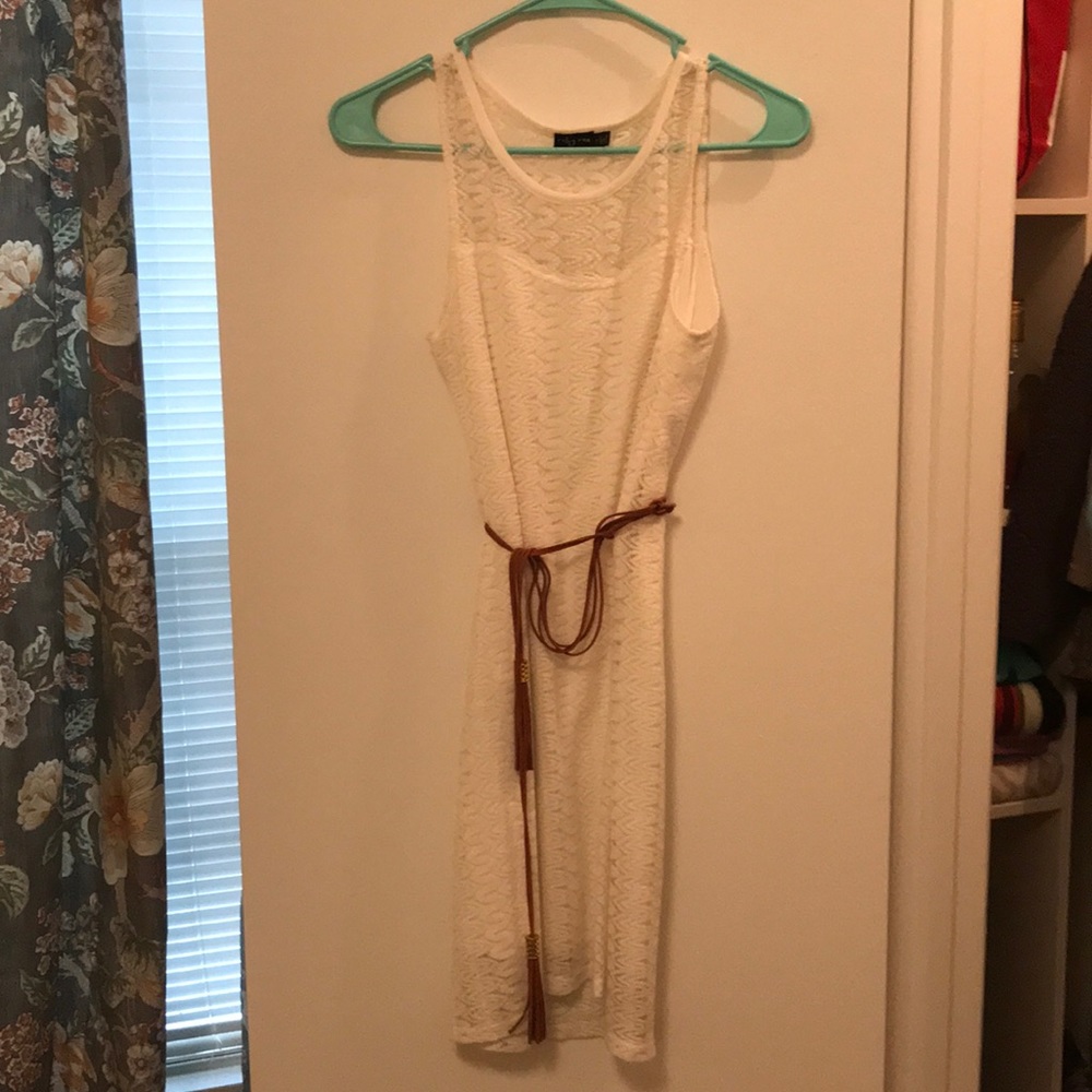 White Lace Dress w/ Belt